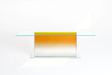 DONALD - Rectangular crystal and stainless steel table by Glas Italia - view 3